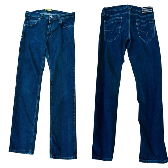 Authentic VTG  Versace Jeans Men's Denim Jeans Metal Plaque Italy Dark Wash 32 - Picture 1 of 10